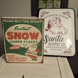 *SALE*Santa Signs Holiday Decor Set - ♥️ and 💚